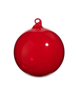Red Opaque Blown Glass Ball Ornament, 5 in.