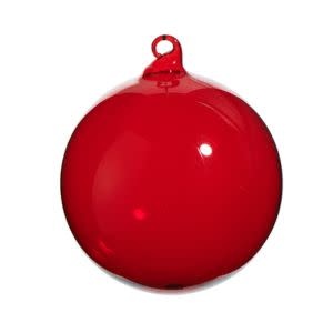 Red Opaque Blown Glass Ball Ornament, 5 in.