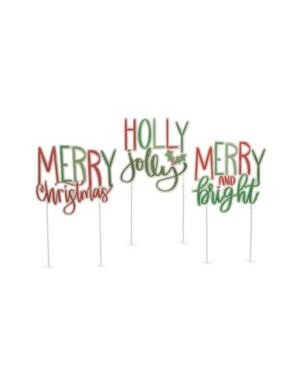 Merry Holiday Adjustable Yard Stake, 25.5 in., Assorted Designs