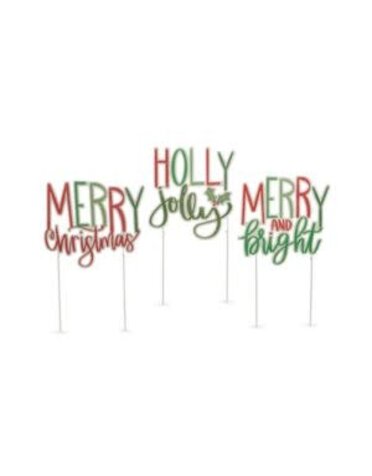 Merry Holiday Adjustable Yard Stake, 25.5 in., Assorted Designs