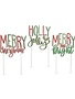 Merry Holiday Adjustable Yard Stake, 25.5 in., Assorted Designs