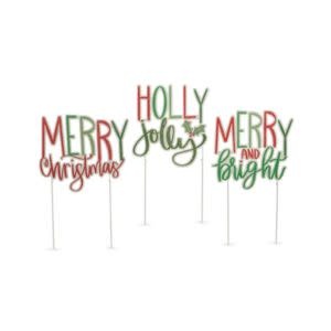 Merry Holiday Adjustable Yard Stake, 25.5 in., Assorted Designs