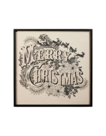 Vintage Merry Christmas Wall Art, Black, 22 in.