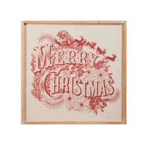 Merry Christmas Vintage Wall Decor, Red, 18 in.