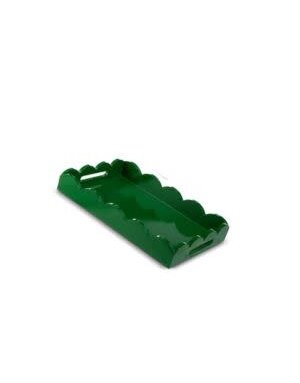Green Scalloped Trays, Small, 14 X 10 X 2.5