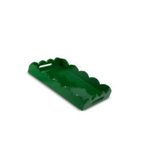Green Scalloped Trays, Small, 14 X 10 X 2.5