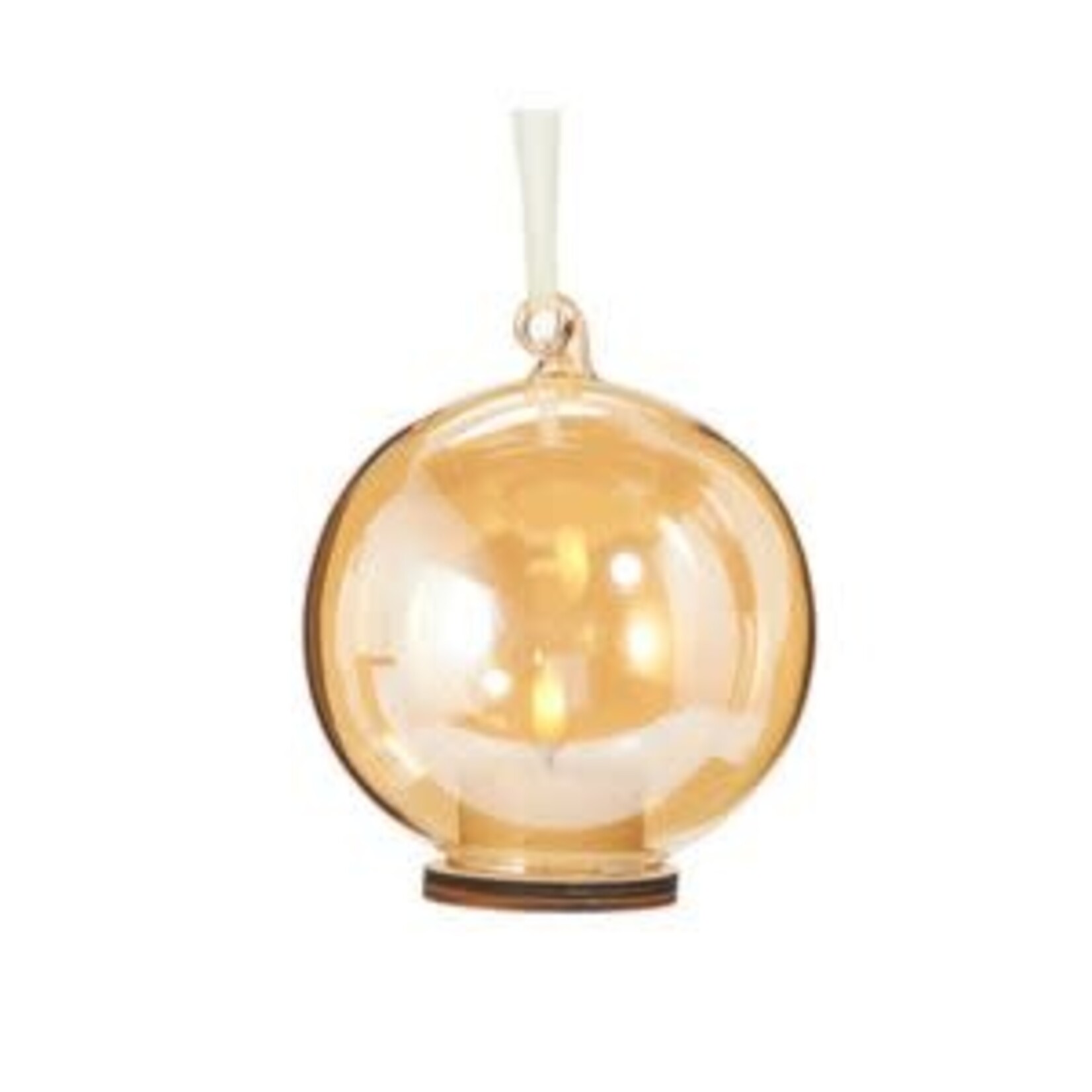 Gold Ornament with Ivory Tealight, 5.5 in.