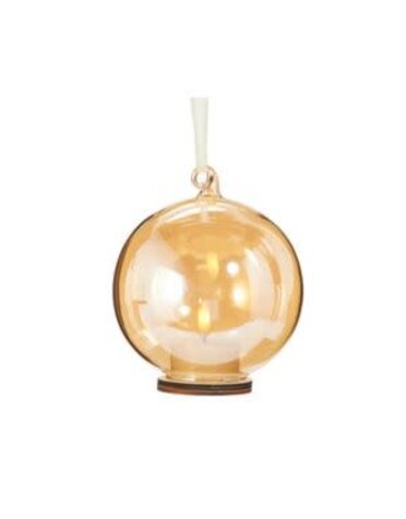 Gold Ornament with Ivory Tealight, 5.5 in.