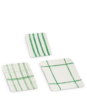 Green Plaid Plate - Medium
