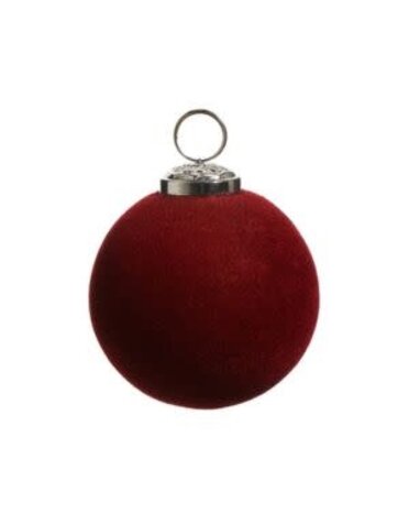Berry Flocked Ball Ornament, 3 in.