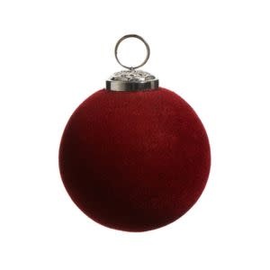 Berry Flocked Ball Ornament, 3 in.