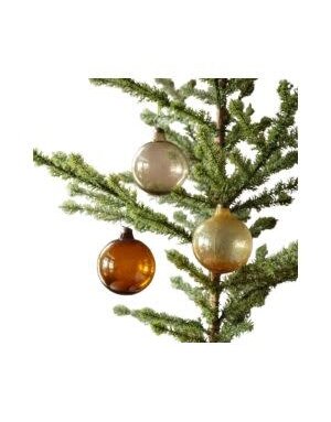Recycled Amber Glass Ornament, Assorted Designs, 4 inch