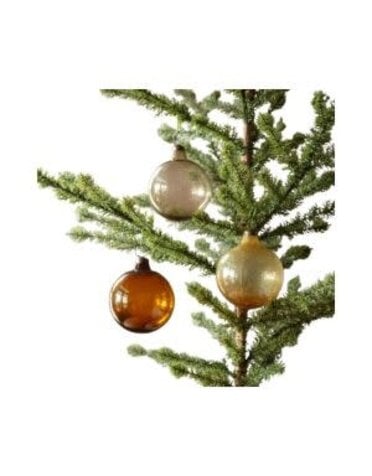 Recycled Amber Glass Ornament, Assorted Designs, 4 inch