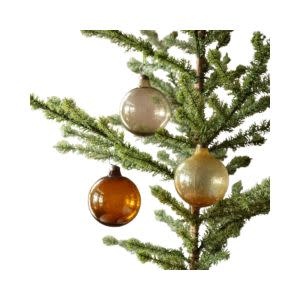 Recycled Amber Glass Ornament, Assorted Designs, 4 inch