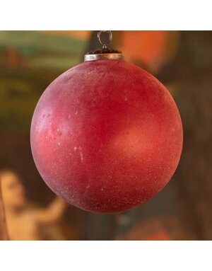 Frosted Ruby Glass Ornament,  6 in.