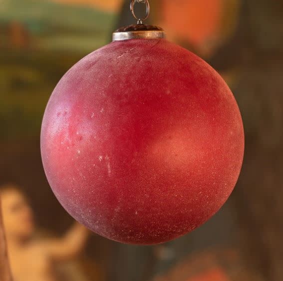 Frosted Ruby Glass Ornament,  6 in.