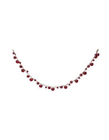 Metal Jingle Bell Garland with Jute Cord, Red, 48"