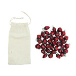 Mercury Glass Ornaments in Muslin Bag, Red, Set of 36