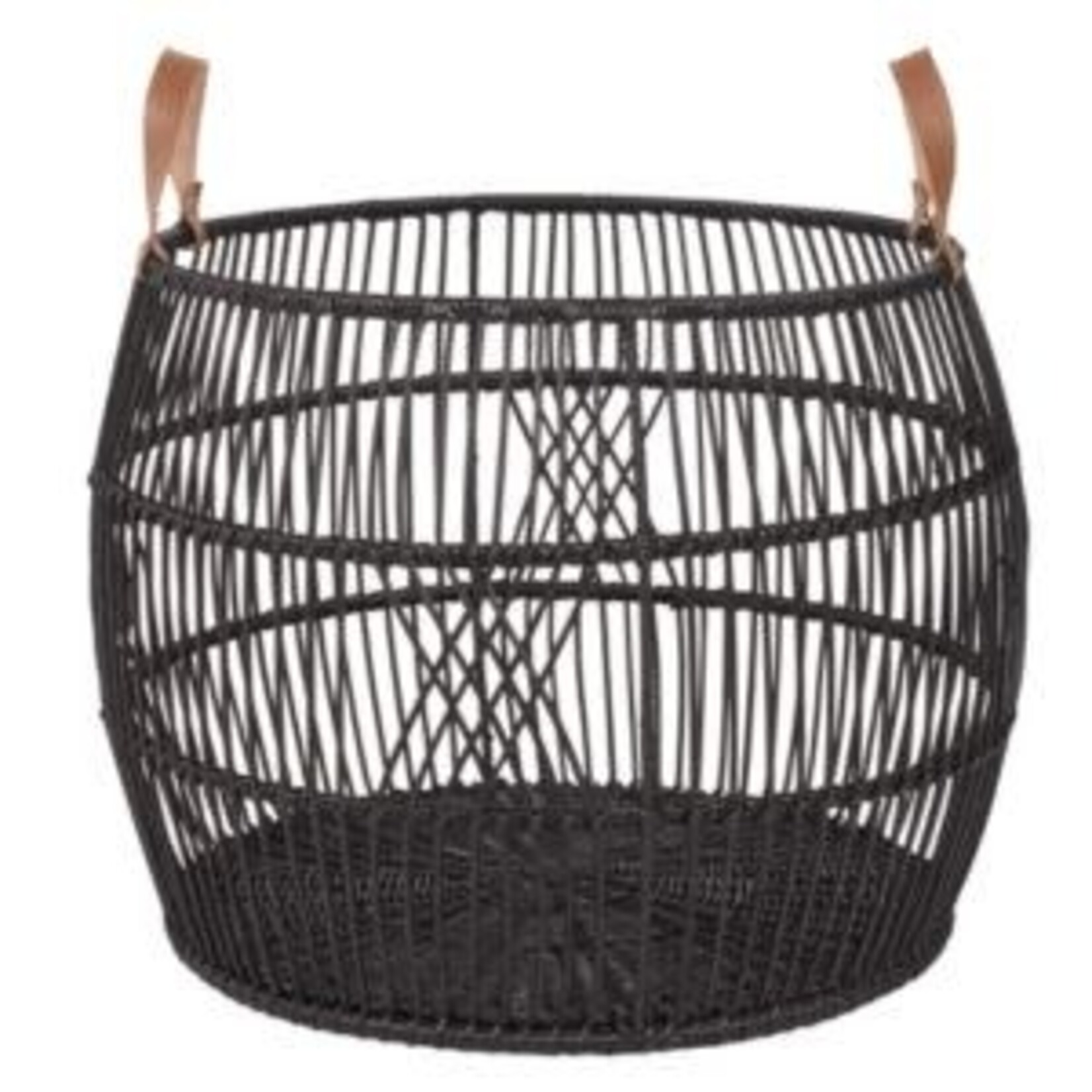 Rattan Iron Basket, 26 X 26 X 18