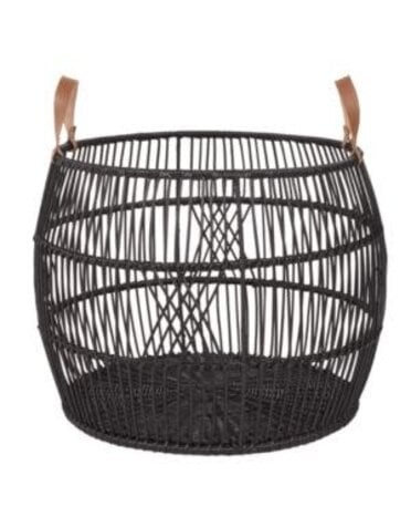 Rattan Iron Basket, 26 X 26 X 18
