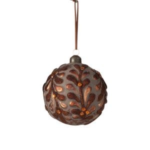 Embellished Vintage Leaf Ornament, Brown, 4 in.