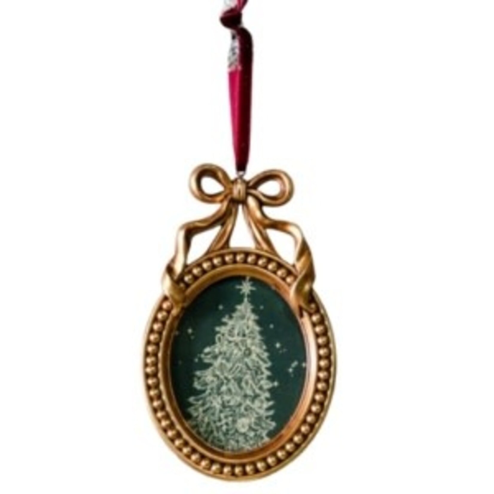 Oval Frame Ornament, Gold, 5.25 in.