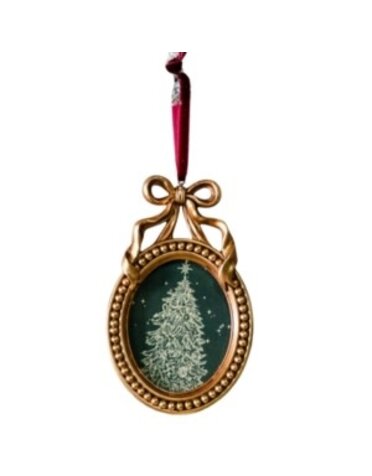 Oval Frame Ornament, Gold, 5.25 in.