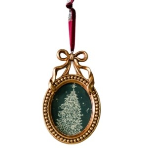 Oval Frame Ornament, Gold, 5.25 in.