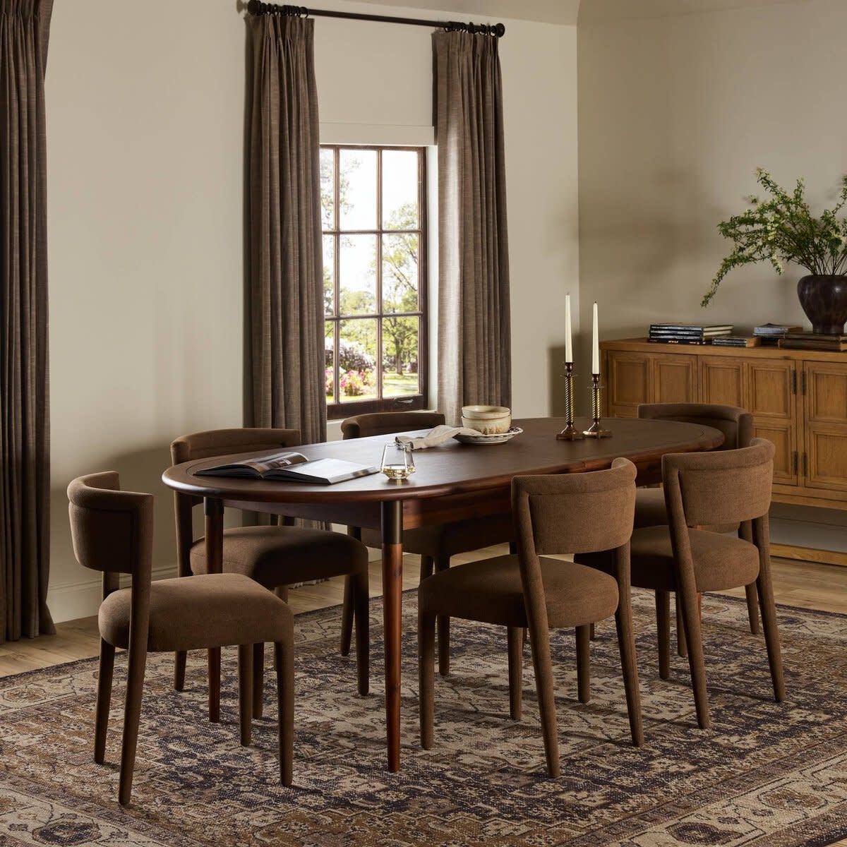Harper Oval Extension Dining Table, 84" x 38" x 30"