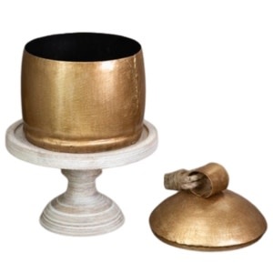 Bell Style Jar, Gold, 6 X 8 in.