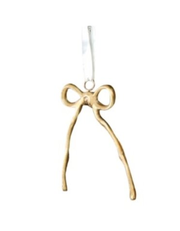 Metal Ribbon Ornament, Gold, 5 X 7 in.