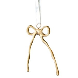 Metal Ribbon Ornament, Gold, 5 X 7 in.