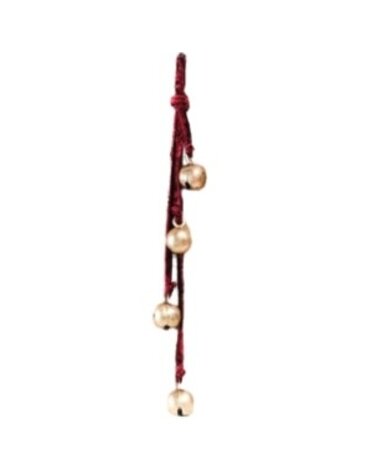 Gold Bells on Red Velvet Rope, 24 in.