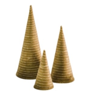 Velvet Cone Tree, Gold, Large