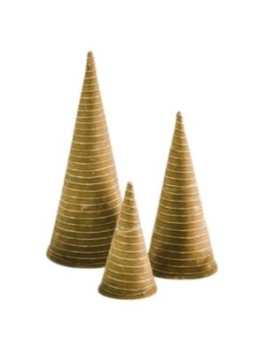 Velvet Cone Tree, Gold, Small