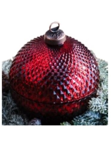 Diamond Ornament Jar, Red, 4.3 in.