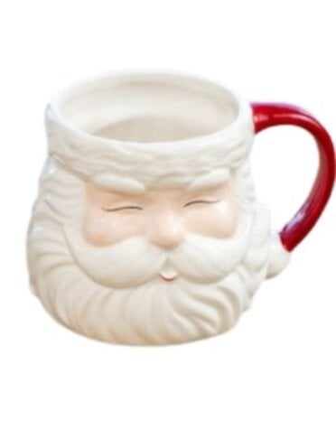 Santa Mug, Eyes Closed, 5 in.