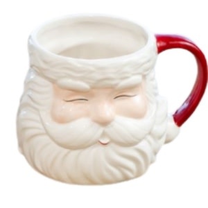 Santa Mug, Eyes Closed, 5 in.