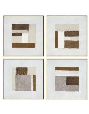 Whitfield Artwork, Set of Four, 20 X 1.4 X 20, Artwork Available for Local Delivery or Pick Up