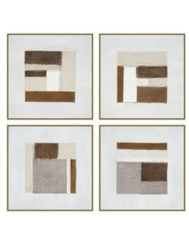 Whitfield Artwork, Set of Four, 20 X 1.4 X 20, Artwork Available for Local Delivery or Pick Up