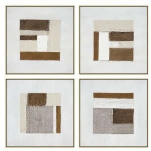 Whitfield Artwork, Set of Four, 20 X 1.4 X 20, Artwork Available for Local Delivery or Pick Up