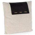 Boucle and Sonoma Black Leather Pillow, 20 X 20