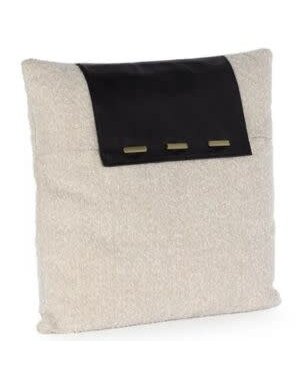 Boucle and Sonoma Black Leather Pillow, 20 X 20