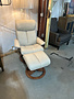 H2 Recliner / Ottoman - Grace Fog/Walnut Base