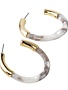 Wild Honey White Acetate Hoop Earrings with Gold Accents, 40mm