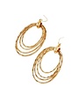 Wild Honey Layered Oval Drop Earrings, Hammered-Texture, Gold