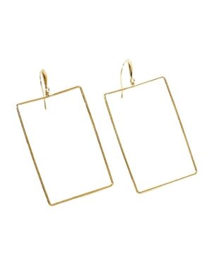 Wild Honey Rectangle Drop Earrings, 18K Gold Dipped, 2 in.