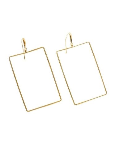 Wild Honey Rectangle Drop Earrings, 18K Gold Dipped, 2 in.