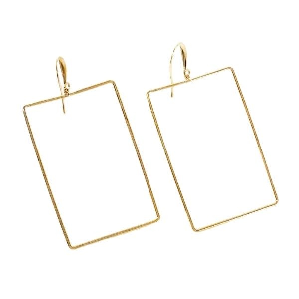 Wild Honey Rectangle Drop Earrings, 18K Gold Dipped, 2 in.
