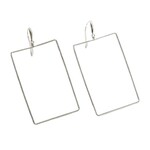 Wild Honey Rectangle Drop Earrings, 18K White Gold Dipped, 2 in.